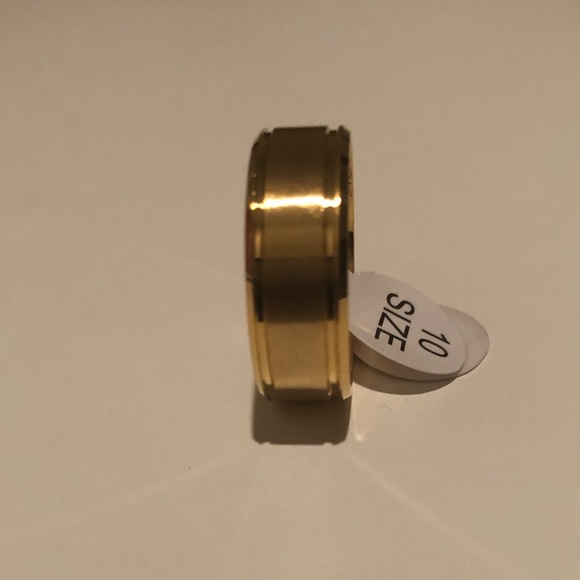 Men/Women Stainless Steel Titanium Ring Gold - Picture 5 of 6